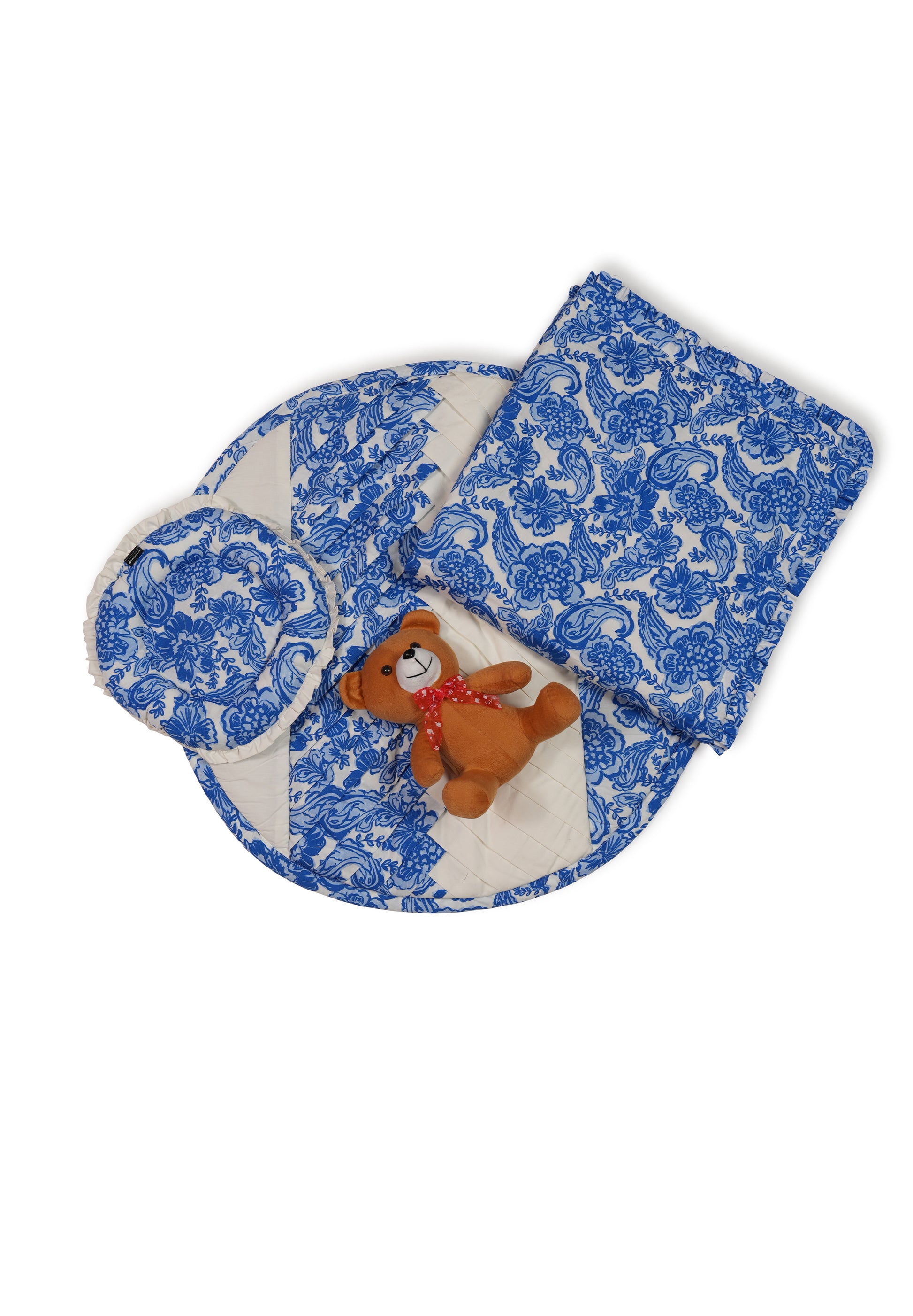 Newborn Baby Mattress Set with Mustard Seed Pillow, Blanket & Quilted Bed