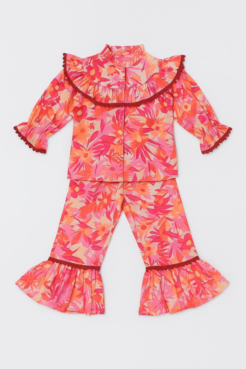 Tropical Bloom Cotton Co-Ord Set Girls