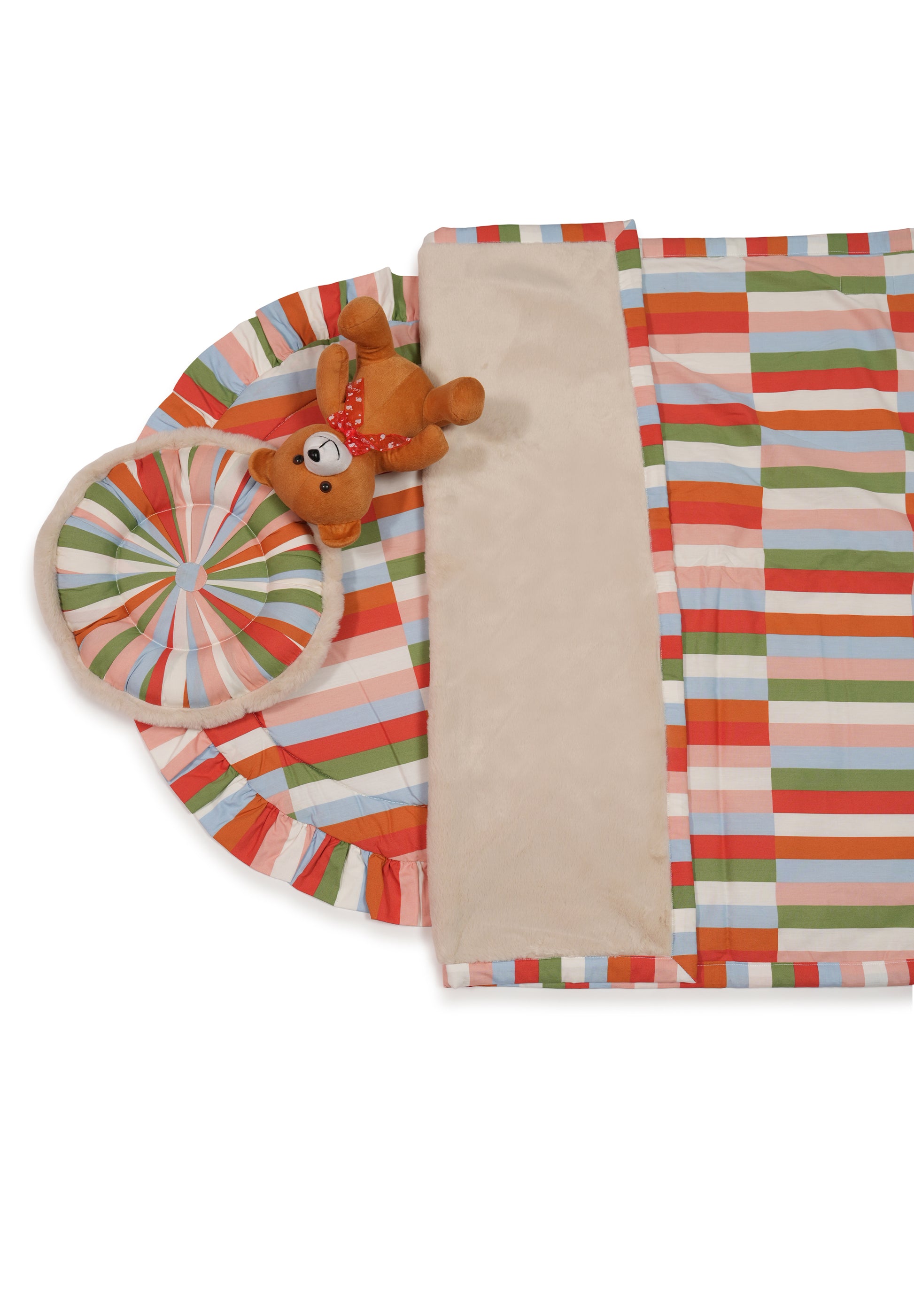 Mattress Set with Mustard Pillow, Blanket & Feeding Support