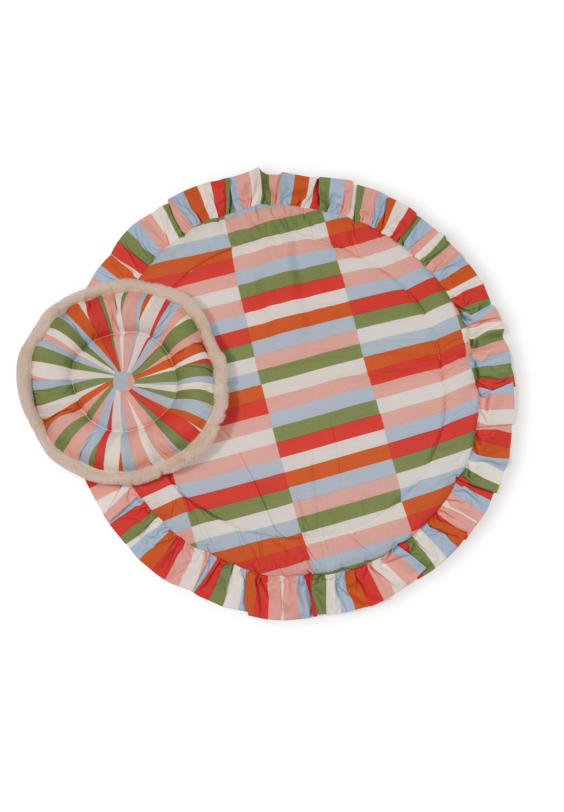 Mattress Set with Mustard Pillow, Blanket & Feeding Support