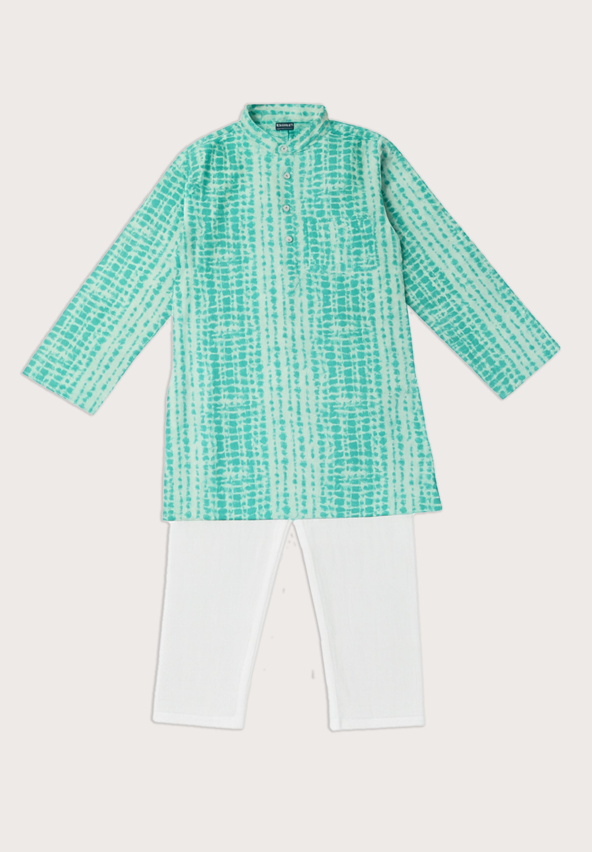 Aqua Shibori Kurta Pajama