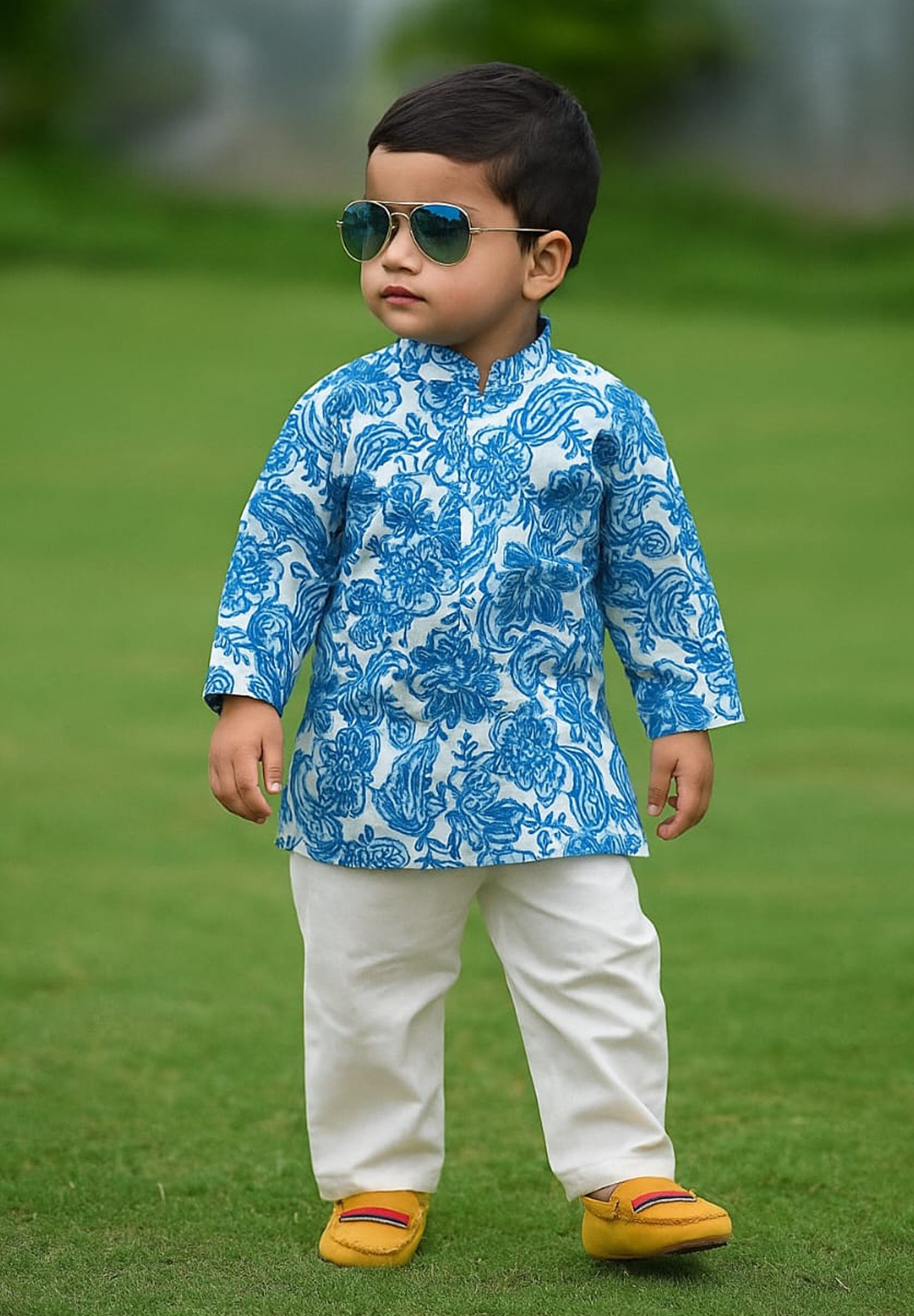 Azure Floral Kurta Set