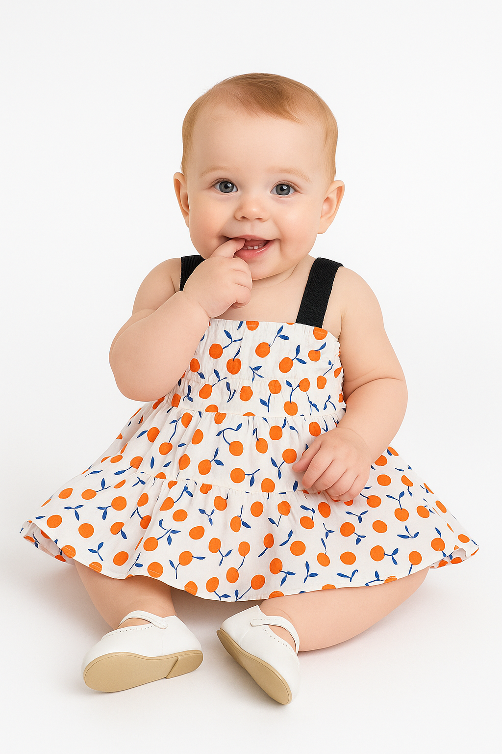baby girl orange-print frock/dress.