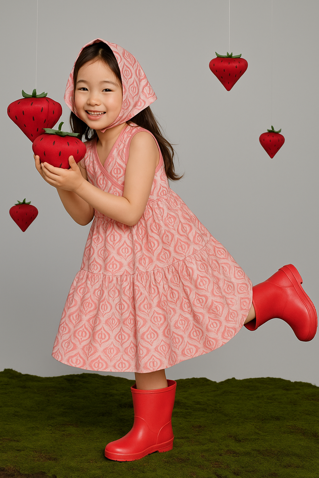 Strawberry Pink Sleeveless Cotton Dress