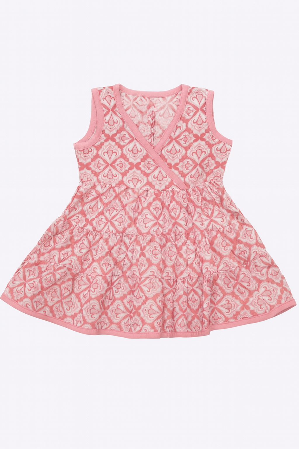 Strawberry Pink Sleeveless Cotton Dress