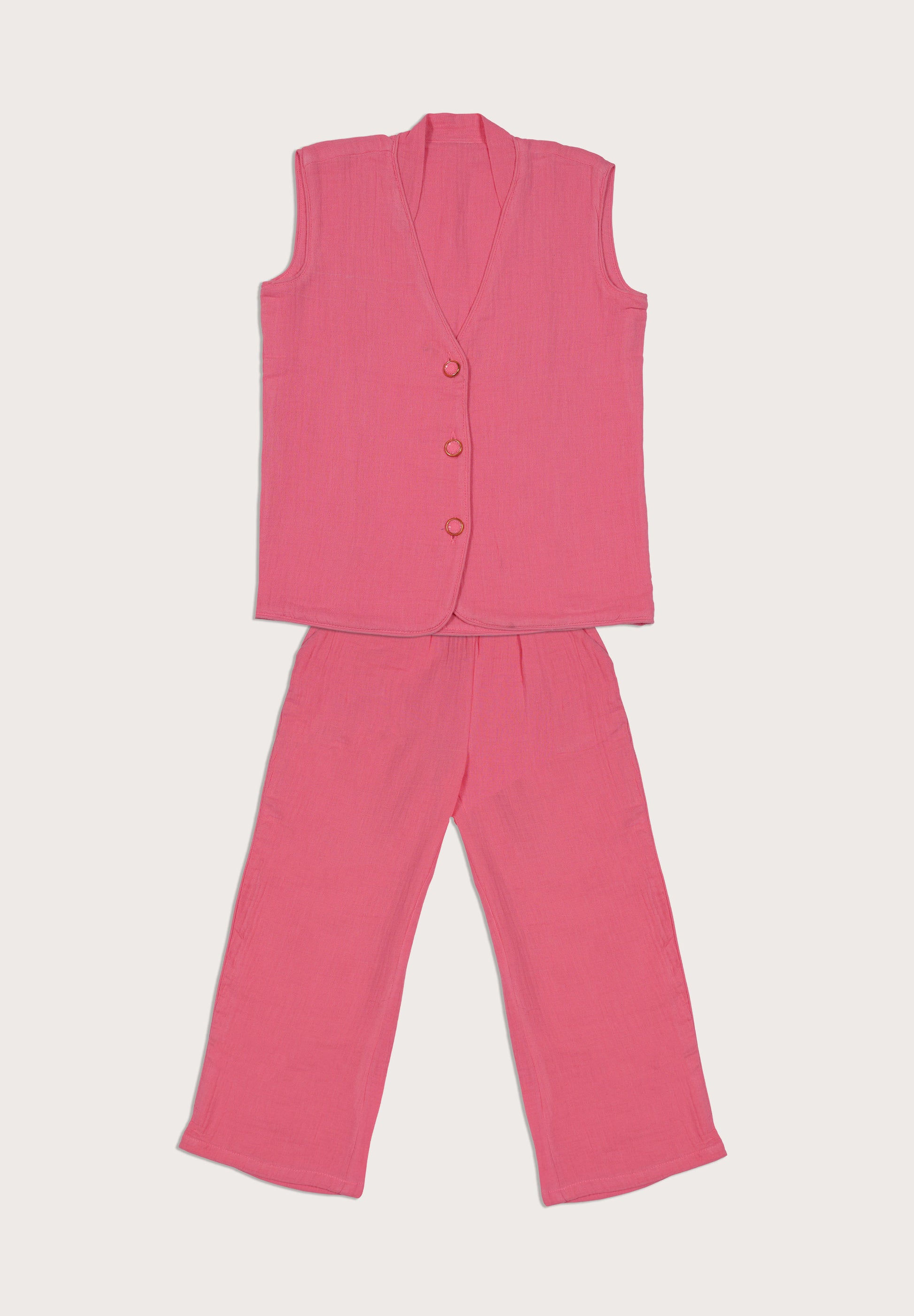 Coral Charm Linen Co-ord Set