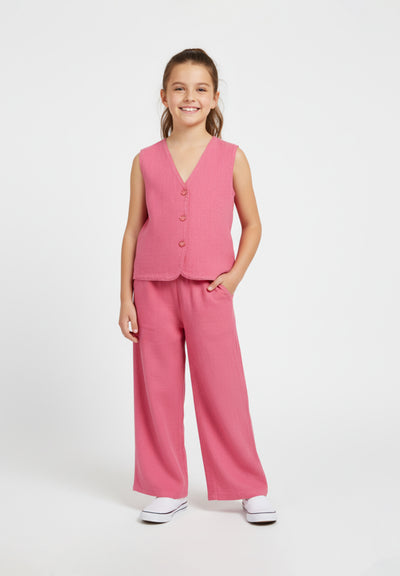 Coral Charm Linen Co-ord Set