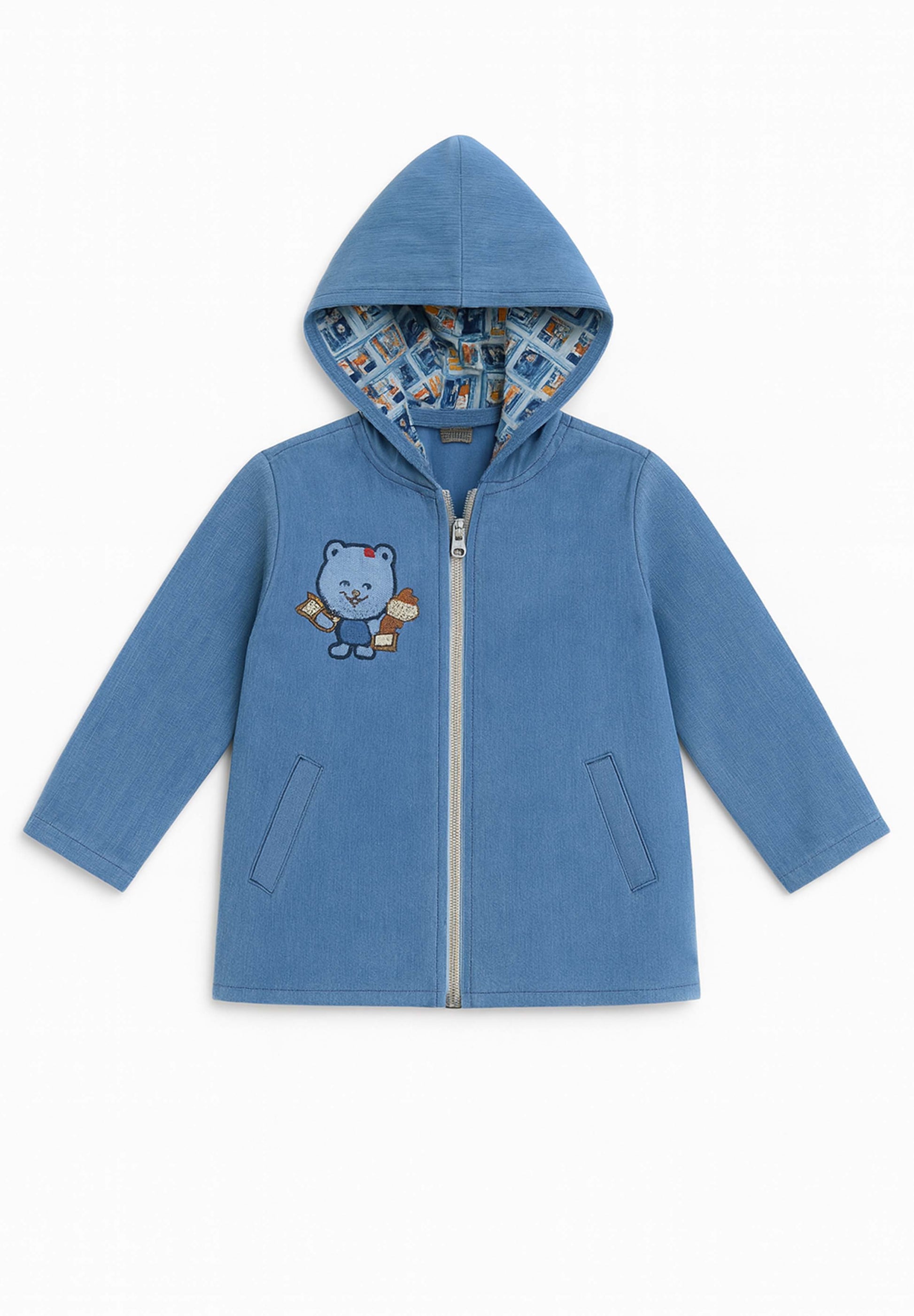 Light Blue Hooded Jacket