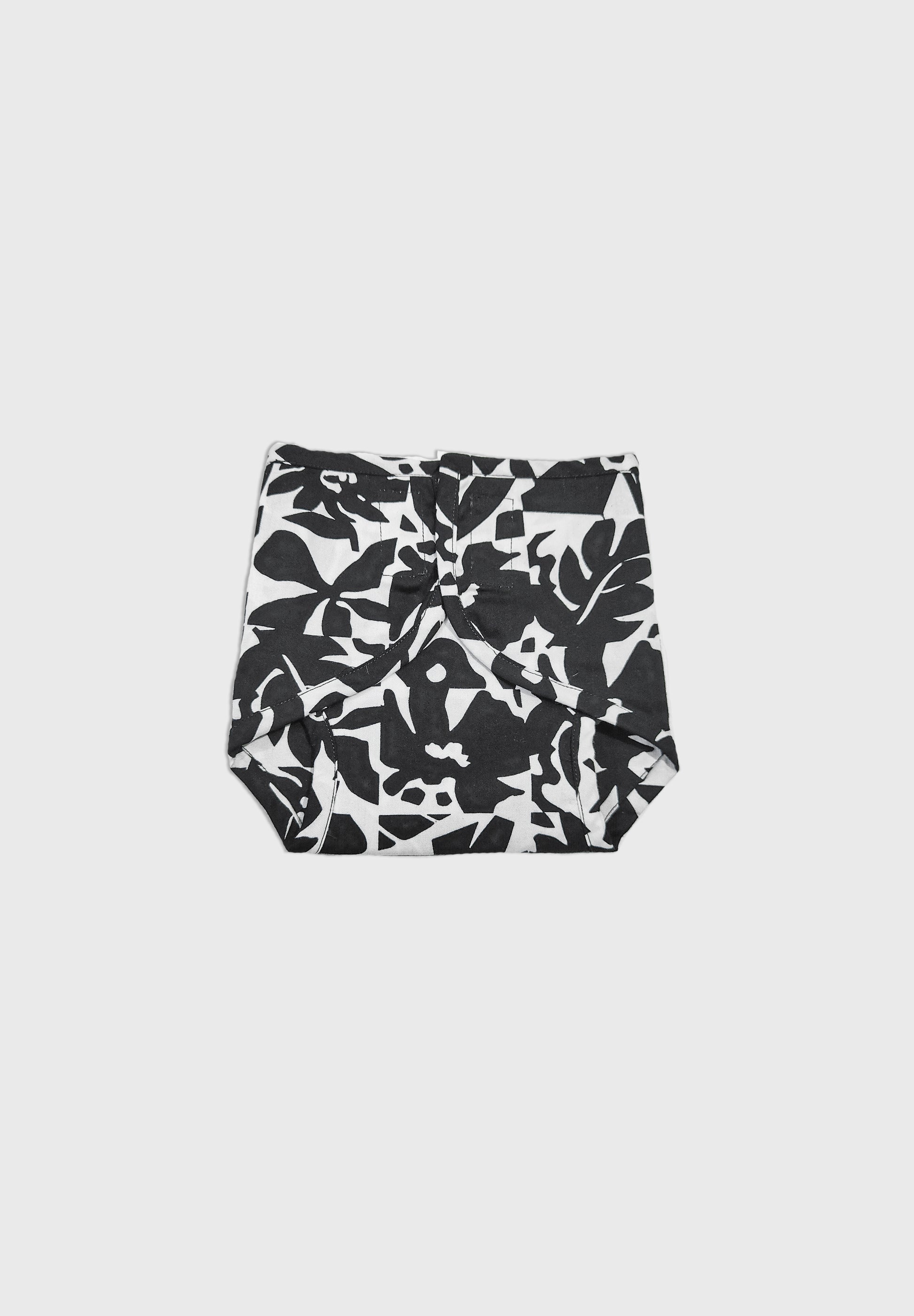 Monochrome Bloom Diaper Cover