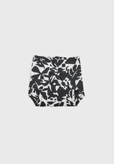 Monochrome Bloom Diaper Cover