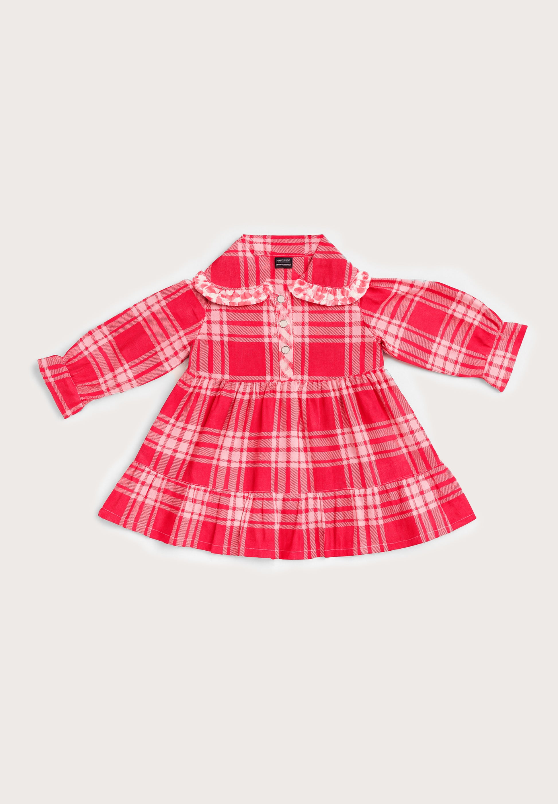Plaid Blossom Cotton Dress
