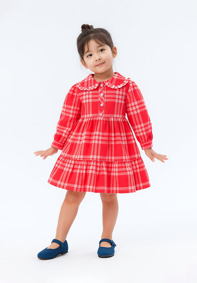 Plaid Blossom Cotton Dress