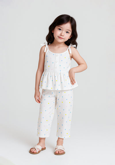 Polka Breeze Sleeveless Dress Set