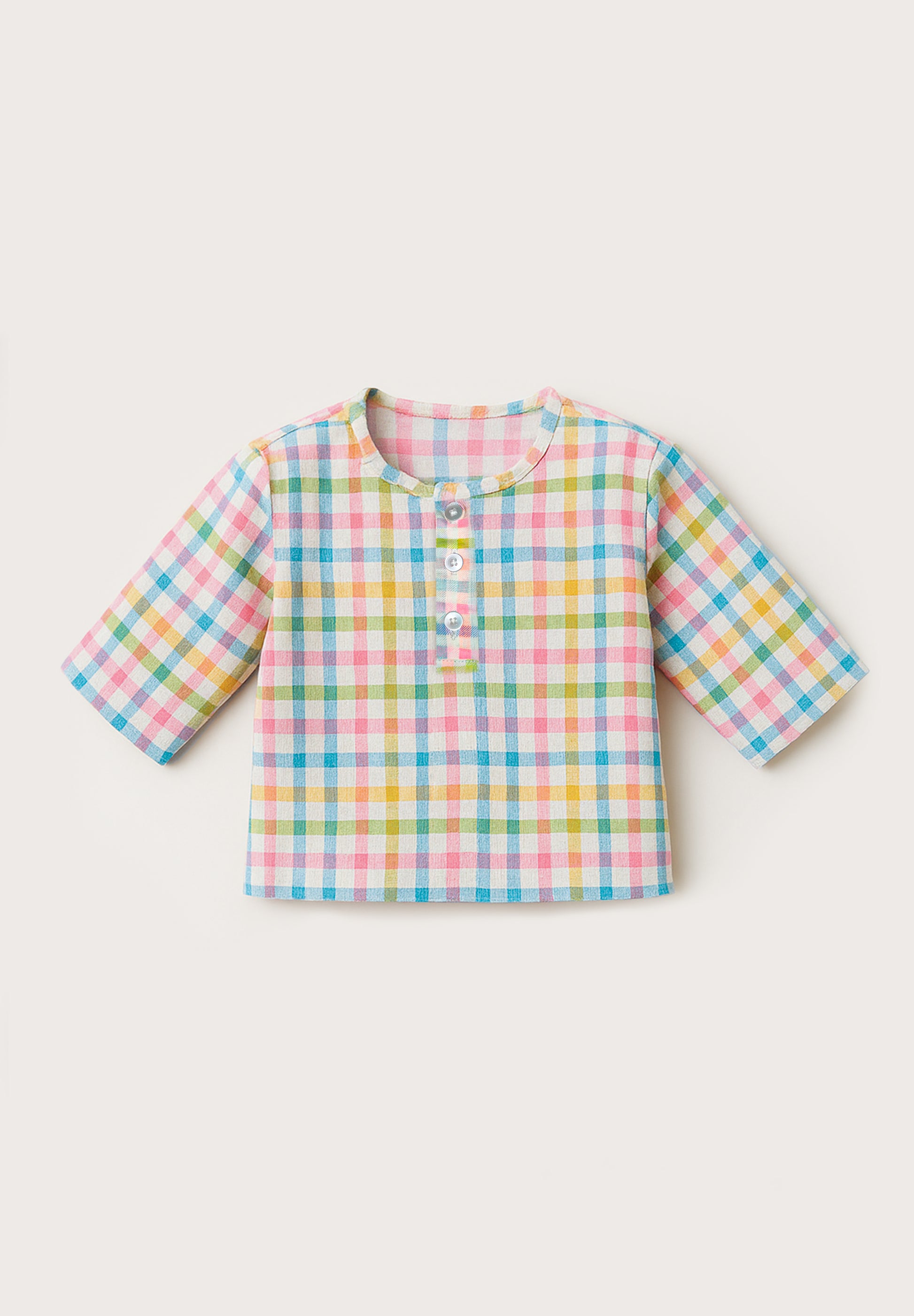 Rainbow Checkered Cotton Co-ord Set (Unisex)