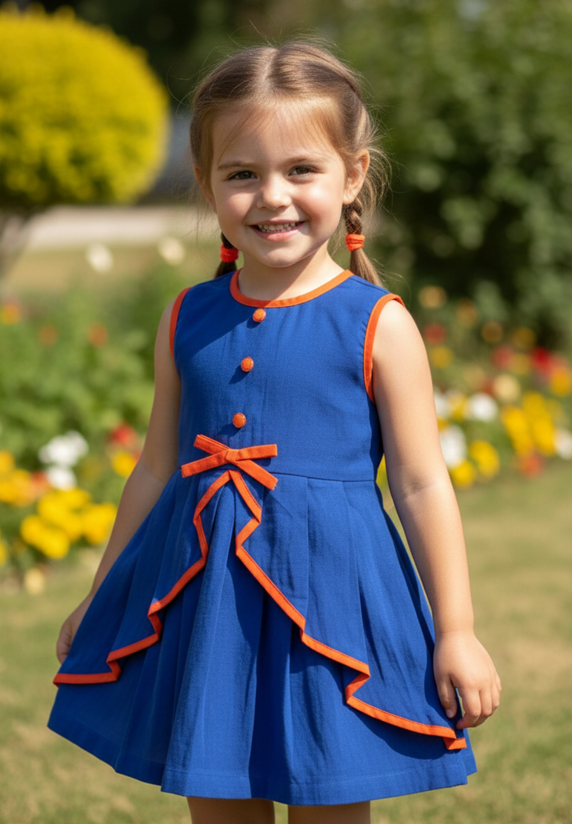 Royal Bloom Pleated Dress