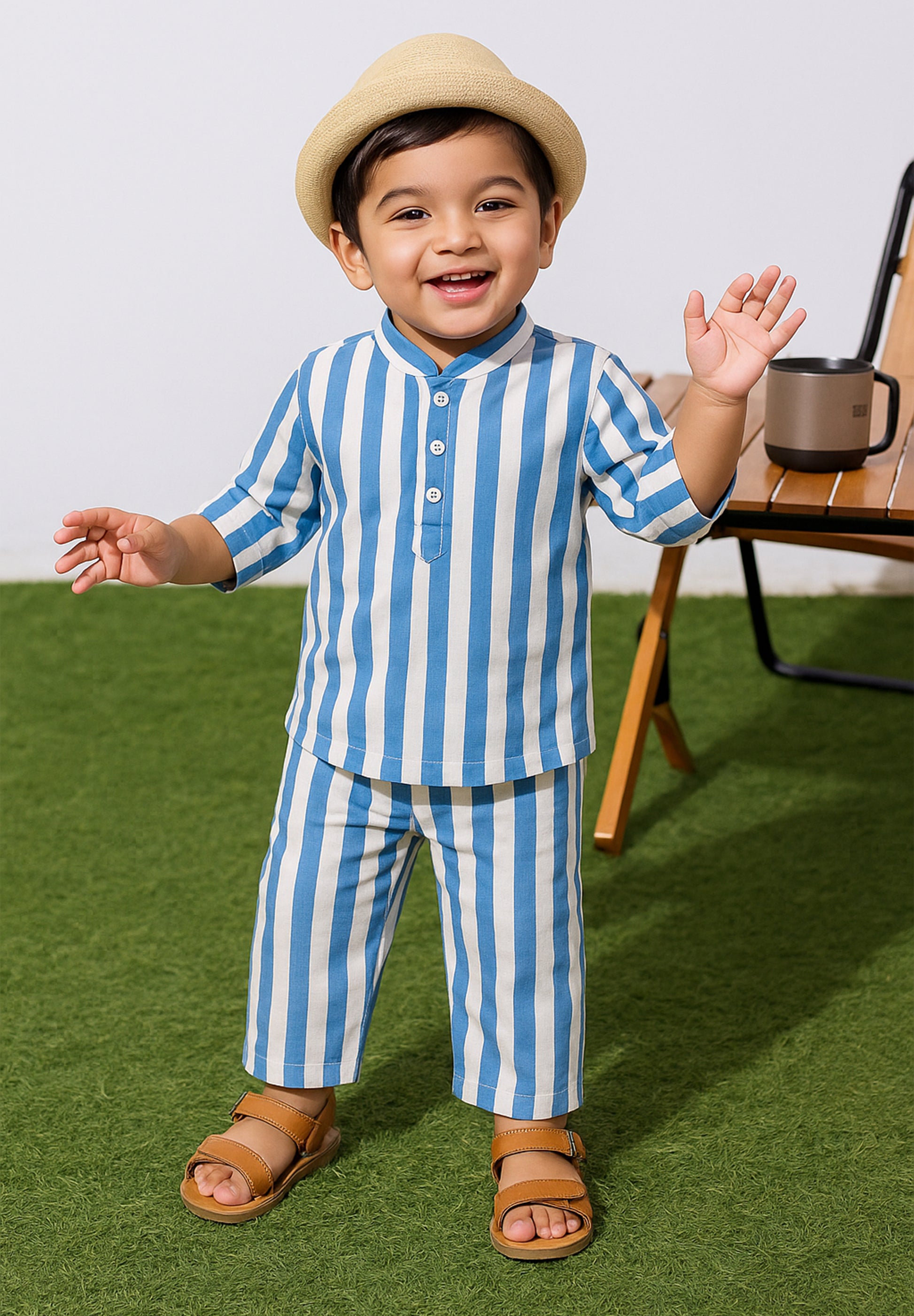 Sky Stripe Cotton Co-ord Set