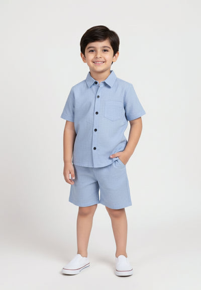 Soft Blue Cotton Co-ord Set