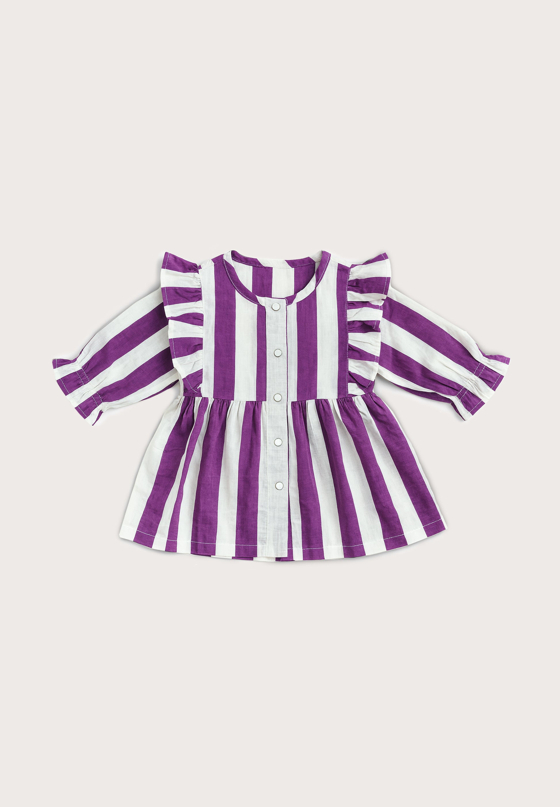 Violet Stripe Cotton Dress