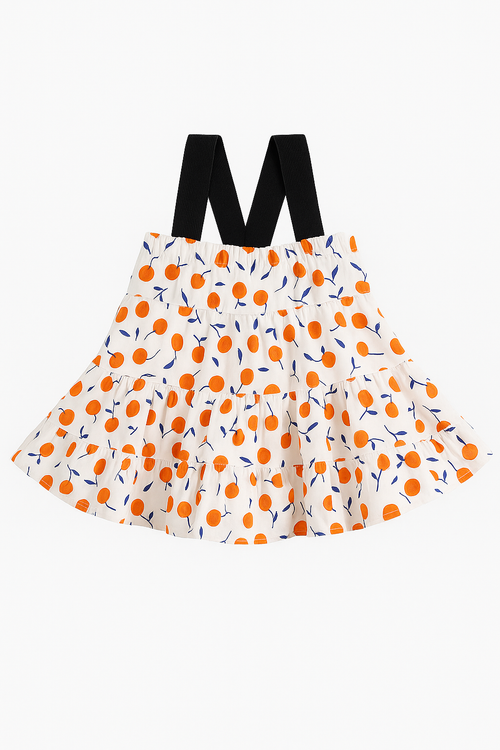 baby girl orange-print frock/dress.